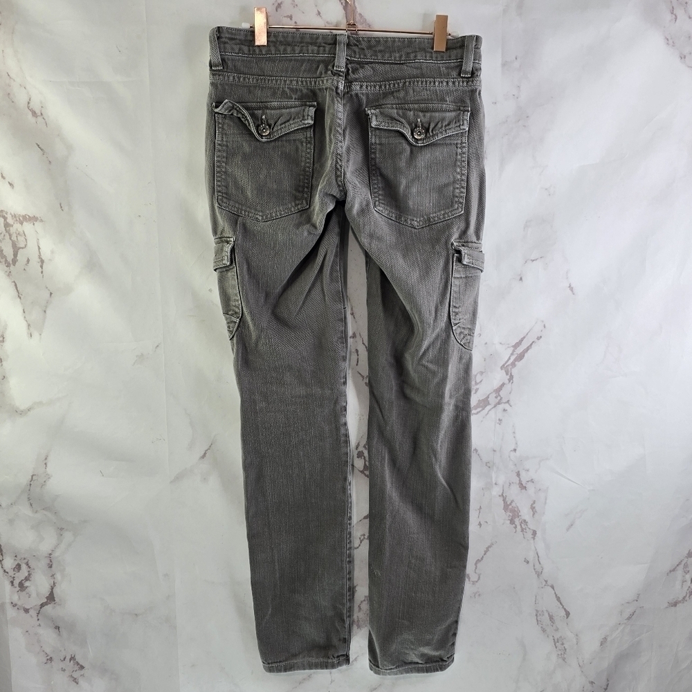 Carmar Jeans Womens 26 Low Rise Gray Green Cargo Denim Y2K